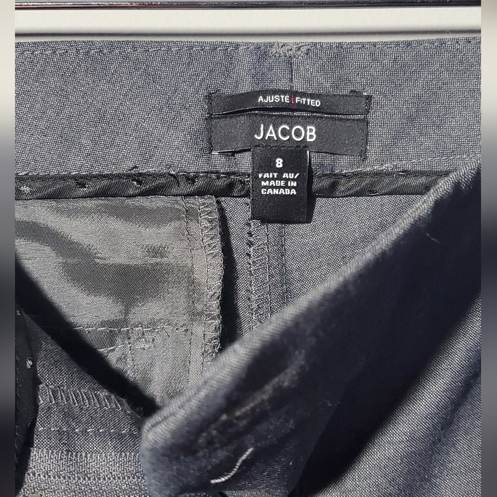 Jacob Fitted Size 8 Gray Bootcut Dress Pants - Picture 2 of 5